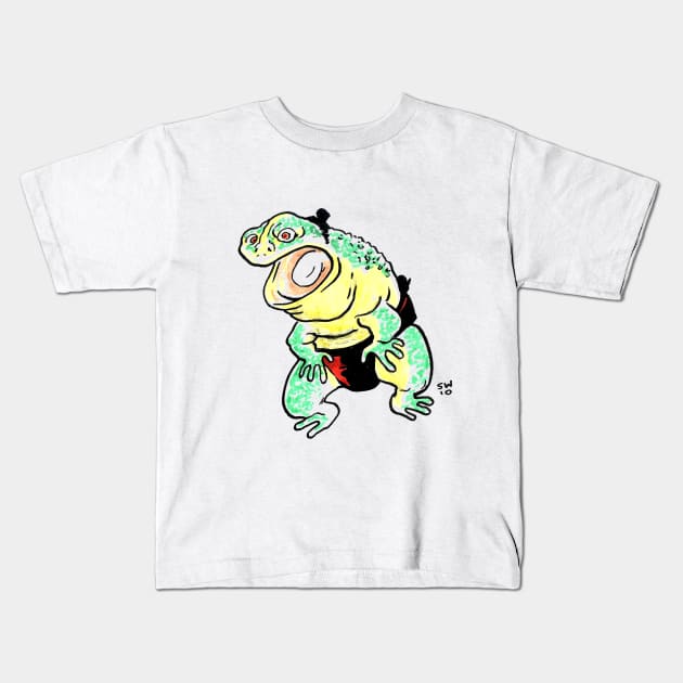 Sumo Bullfrog Kids T-Shirt by CoolCharacters